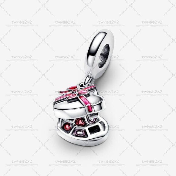 Pandora Openable Heart Chocolate Gift Box Dangle Charm - Picture 1 of 2